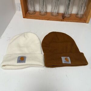 Carhartt Cream and Brown Beanies
